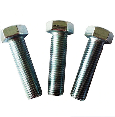 Grau 4.8 DIN933 8x20mm parafusos de cabeça hexadecimal pretos de aço carbono de rosca completa revestidos de zinco
