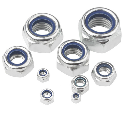 Din 982 porcas de travamento de cabeça hexagonal zincadas antifurto trava de nylon