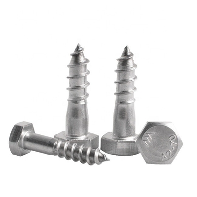 Ferramentas de fixação de aço carbono Hex parafuso de madeira branco revestido de zinco M6-M12 Din571