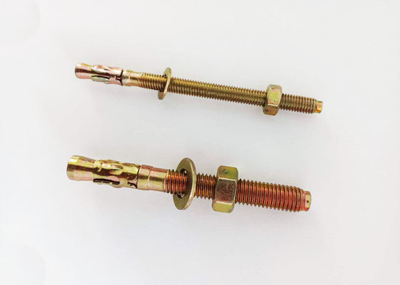 Metal Anchor parafusos de aço carbono cor amarela Material de ferro para construção de fixações